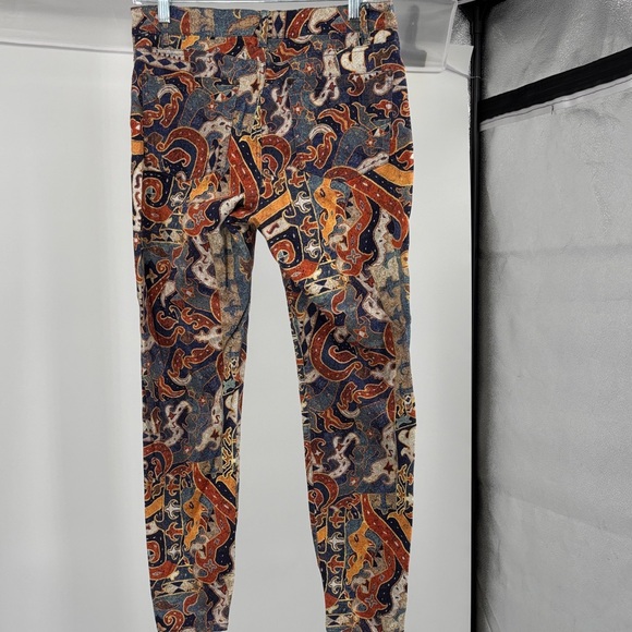 Peruvian Connection Sumatra Print Multicolor Mid-rise Slim Skinny Pants - Picture 5 of 8
